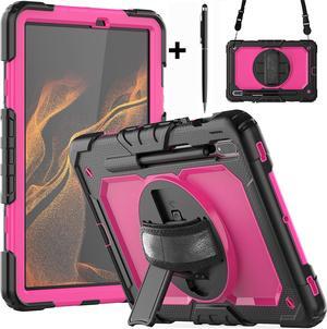 BONAEVER Case for Samsung Galaxy Tab S8 11 inch 2022 SM-X700/X706 Tab S7 11 inch 2020 SM-T870/T875 with Screen Protector S Pen Holder Protective Cover with Stand and Hand/Shoulder Strap/ Stylus Pen