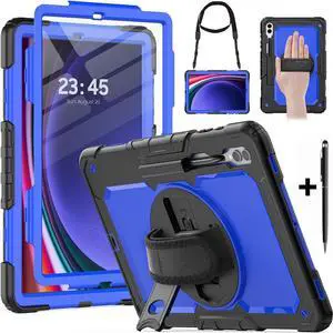 BONAEVER Case for Samsung Galaxy Tab S10 FE 11 inch/S9 11 inch/S10 Lite 10.9 inch/S9 FE 5G 10.9" with Screen Protector Pen Holder Stylus Pen [Rotating Hand Strap] & Stand ShockProof Cover