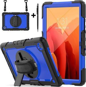 BONAEVER For Samsung Galaxy Tab A7 10.4 Inch Case 2020/2022 SM-T500/T505/T507 with Screen Protector Shockproof Cover with Pen Holder Stand and Shoulder Strap Stylus Pen