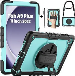 BONAEVER Case for Samsung Galaxy Tab A9 Plus 11 Inch 2023 SM-X210/X216/X218 with Screen Protector Shockproof Cover with Pen Holder Stand and Shoulder Strap Stylus Pen