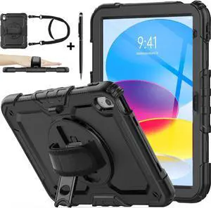 BONAEVER Case for iPad (A16) 11th Generation 11 Inch 2025, iPad 10th Generation 10.9 inch 2022 Shockproof Cover with Screen Protector Pen Holder Stand and Shoulder Strap Stylus Pen