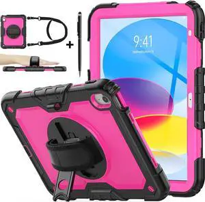 BONAEVER Case for iPad (A16) 11th Generation 11 Inch 2025, iPad 10th Generation 10.9 inch 2022 Shockproof Cover with Screen Protector Pen Holder Stand and Shoulder Strap Stylus Pen