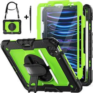 BONAEVER Case for iPad Pro 11 inch 2022 2021 2020 2018 iPad Air 5 Air 4 10.9 inch Shockproof Cover with Screen Protector Pen Holder Stand and Shoulder Strap Stylus Pen