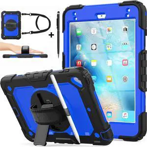 BONAEVER Protective Case for iPad Mini 5 Mini 4 7.9 inch Shockproof Cover with Screen Protector Pencil Holder Stand and Shoulder Strap Stylus Pen