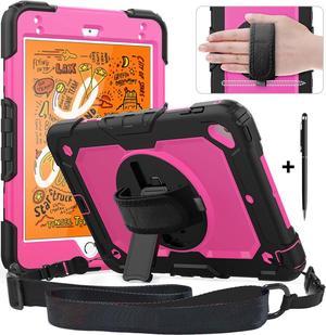 BONAEVER Protective Case for iPad Mini 5 Mini 4 7.9 inch Shockproof Cover with Screen Protector Pencil Holder Stand and Shoulder Strap Stylus Pen