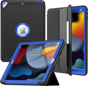 BONAEVER Case for iPad 9th 8th 7th Generation 10.2 inch 2021 2020 2019 Durable Protective Cover with Pencil Holder Folding Stand Smart Magnetic Cover Auto Sleep/Wake