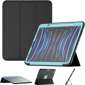 BONAEVER Case for iPad Pro 12.9 Inch 2022/2021/2020 (6th/5th/4th Gen) Durable Protective Cover with Pencil Holder Folding Stand Smart Magnetic Cover Auto Sleep/Wake