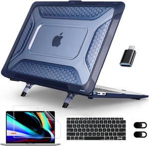 BONAEVER For MacBook Air 13 inch Case 2022 2021-2018 Release A2337 M1 A2179 A1932 Retina Display Touch ID Plastic Hard Shell Cover with Keybaord Cover & Screen Protector & Type C Adapter