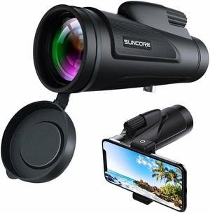 Monocular Telescope 12x50 High Power Waterproof Monocular Scope with Phone Mount & Hose Tripod Monocular Compact Fogproof Scope BAK4 Prism FMC Monoculars for Adults Hunting Camping Travelling Wildlife