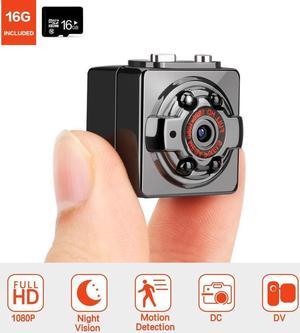 Pocket Mini Hidden Spy Camera HD 1080P 12MP Portable Security Nanny Cam with Night Vision & Motion Detection with16GB SD Card for Home and Office