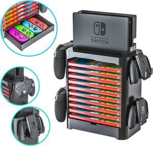 BONAEVER Game Standorage Tower for Nintendo Switch  Nintendo Switch Game Holder Game Disk Rack Controller Organizer Compatible with Nintendo Switch Accessories