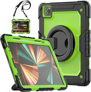 BONAEVER Case for iPad Air 5 / Air 4 10.9 2022 2020 iPad Pro 11 inch 2022 2021 2020 2018 with Screen Protector [Support Apple Pencil Pair & Charging] Handle Strap Stand and Shoulder Strap