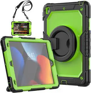 BONAEVER For iPad 9th 8th 7th Generation Case 10.2 inch with Screen Protector Pencil Holder [360 Rotating Hand Strap] & Stand Drop-Proof Cover for iPad 10.2 inch 2021 2020 2019