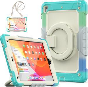 BONAEVER Case for iPad 9.7 inch 2018 2017 with Screen Protector Pencil Holder [360 Rotating Hand Strap] Stand Shoulder Strap for iPad 5th / 6th Generation / Air 2 / Pro 9.7