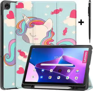 BONAEVER For Lenovo Tab M10 Plus Case 10.6 Inch 2022 3rd Gen Slim Stand andard Back Shell Protective Smart Cover Case for Lenovo Tab M10 Plus 10.6" 2022 Release with Universal Stylus Pen
