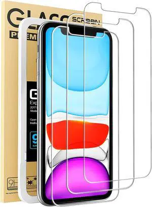 BONAEVER 3-Pack Tempered Glass Screen Protector for iPhone XR / iPhone 11 6.1 inch [Easy In Standallation Frame] [Full Coverage] [Bubble Free][Anti-Scratch][ Anti-Fingerprint]