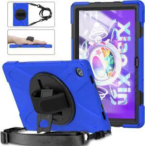BONAEVER For Lenovo Tab M10 Plus 3rd Gen Case 10.6 Inch with Pen Holder 360 Rotating Hand Strap/ Stand andybrid ShockProof Cover with H /Shoulder Strap Model TB-125FU/TB-128FU/TB-128XU