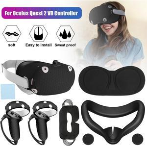 Oculus Quest 2 Accessories, Quest 2 Face Cover, Oculus Quest 2 Controller Grips Cover ,VR Shell Cover with Protective Lens Cover and 5 Disposable Eye Cover