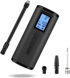 BONAEVER 150 PSI Tire Inflator Portable Air Compressor Bicycle Pump With Digital Pressure Gauge LED Light Mini Rechargeable Tire Pump Electric Air Pump For Car Bike Motorcycle Balls