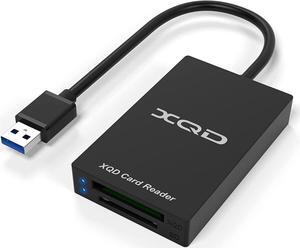 XQD Card Reader, USB 3.0 XQD/SD Card Reader Dual Slot Memory Card Reader 5Gpbs Super Speed Support Sony G/M Series, Lexar 2933x/1400x USB Mark XQD Card,SD Card for Windows/Mac OS