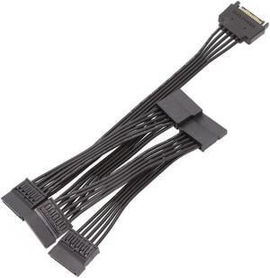 BONAEVER 15 Pin SATA Power Extension Hard Drive Cable 1 Male to 5 Female Splitter Adapter 20-inch