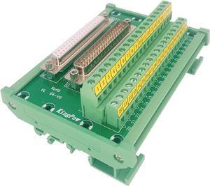 BONAEVER DB37 Male/Female D-SUB Din Rail Mount Interface Module RS232 D-SUB Serial to 37-pin Port Terminal D-sub Terminal Block Breakout Board