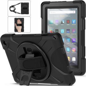 BONAEVER For Amazon All-New Kindle Fire 7 (12th Generation 2022 Release) Case Shockproof Protective Case for All-New Kindle Fire 7 inch with Stand andandle Hand Strap & Shoulder Strap