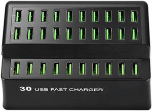 BONAEVER USB Charging Standation 30 Ports 180W USB Charger Desktop USB Wall Charger Rapid ChargerMultiple USB Charging Standation for iPhone iPad Samsung Galaxy Smart Phone Kindle More
