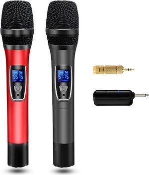 BONAEVER Wireless MicrophonesDual UHF Karaoke Wireless Microphone Sy Standem with Rechargeable Receiver for Party MeetingChurchWedding260ft Range