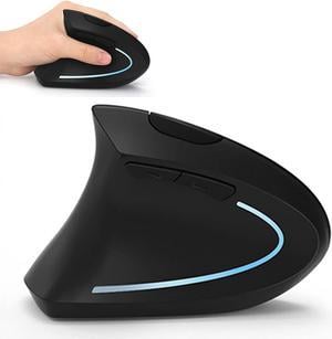 BONAEVER Left H ed Mouse Wireless 2.4G USB Lefty Left H Ergonomic Vertical Mouse Less Noise - Black