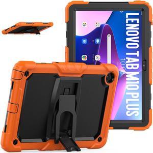 BONAEVER ShockProof Cover Case for Lenovo Tab M10 Plus 3rd Generation 106 inch 2022 Model TB125FU  TB128FU  TB128XU with Stand and  Shoulder Strap  Builtin Screen Protector Orange