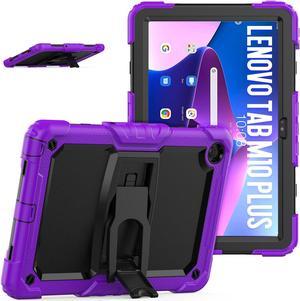 BONAEVER ShockProof Cover Case for Lenovo Tab M10 Plus 3rd Generation 106 inch 2022 Model TB125FU  TB128FU  TB128XU with Stand and  Shoulder Strap  Builtin Screen Protector Purple