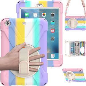BONAEVER Case For iPad Mini 3 2 1 Shockproof Protective Cover with 360 Degrees Rotatable Stand and Strap Shoulder Strap for iPad Mini / iPad Mini 2 / iPad Mini 3 Pink