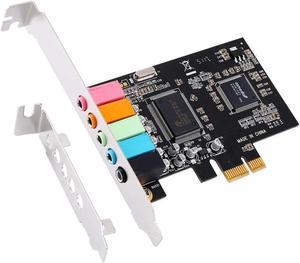 BONAEVER PCIe Sound Card 5.1 Internal Sound Card for PC Windows 11 10 8 7 with Low Profile Bracket 3D Standereo PCI-e Audio Card CMI8738 Chip 32 / 64 Bit Sound Card PCI Express Adapter