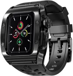 BONAEVER Mod Kit Standainless Standeel Case for Apple Watch 45mm/44mm Rugged Metal Bumper Case Protective Replacement B for iWatch Series 4/5/6/7/8/9/SE/SE2