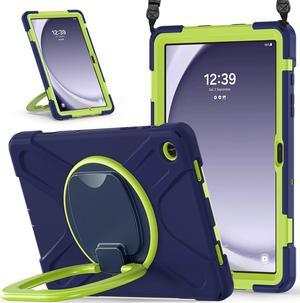 BONAEVER Case for Samsung Galaxy Tab A9 Plus 11 inch 2023 Model SM-X210/X216/X218 with 360° Rotating Stand and Strap & Shoulder Strap Shockproof Cover for Galaxy Tab A9 Plus 11" Green