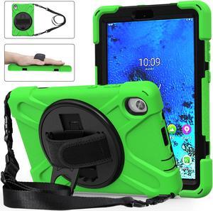 BONAEVER For Lenovo Tab M8 HD 8.0 Inch 2020 Mdoel TB-8705F / TB-8705N Shockproof Protective Cover with Hand & Shoulder Strap Stand and Pencil Holder Green