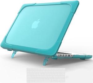 BONAEVER For MacBook Pro 13 Inch Retina Case (Version 2015/2014/2013) [Heavy Duty][Snap on][Dual Layer] Hard Cover with Foldable Stand & Keyboard Cover for Mac Pro Retina 13.3 Model A1502 A1425 Blue