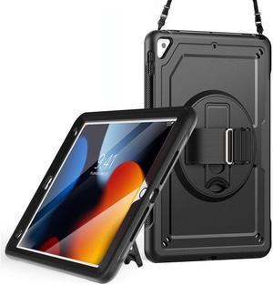 BONAEVER Case for iPad 10.2 inch 2021 2020 2019 9th 8th 7th Generation iPad Air 3 10.5 Pro 10.5 inch with Screen Protector, Foldable Stand, Pencil Holder, Shockproof Rugged Protective Cover