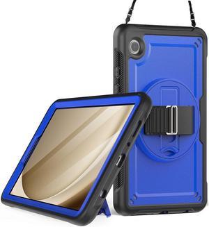 BONAEVER Case for Samsung Galaxy Tab A9 8.7 Inch 2023 Model SM-X110/X115/X117 Shockproof Protective Cover with Screen Protector Kickstand Hand/Shoulder Strap Pen Holder Dark Blue