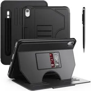 BONAEVER Case For iPad (A16) 11th Generation 11 Inch 2025, iPad 10th Generation 10.9 inch 2022, Smart Magnetic Auto Sleep Shockproof Cover with Absorbing Multi-Angles Stand, Pen Holder, Card Slot