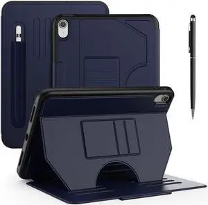BONAEVER Case For iPad (A16) 11th Generation 11 Inch 2025, iPad 10th Generation 10.9 inch 2022, Smart Magnetic Auto Sleep Shockproof Cover with Absorbing Multi-Angles Stand, Pen Holder, Card Slot Blue