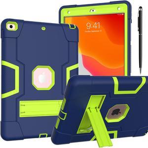 Bonaever Case for iPad 10.2 Inch 2021 2020 2019 9th/8th/7th Generation with Kickstand, Heavy Duty Shockproof Protective Cover with Stylus Pen Navy