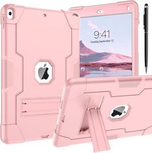 Bonaever Case for iPad Air 3 2019 Case, iPad Pro 10.5 inch 2017 with Kickstand, Heavy Duty Shockproof Protective Cover with Stylus Pen Rose Gold