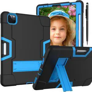 Bonaever Case for iPad Air 5th/4th Generation 10.9 inch 2022/2020, iPad Pro 11 inch 4th/3rd/2nd/1st Gen with Kickstand, Heavy Duty Shockproof Protective Cover with , Pencil Holder, Stylus Pen Blue