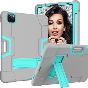 Bonaever Case for iPad Air 5th/4th Generation 10.9 inch 2022/2020, iPad Pro 11 inch 4th/3rd/2nd/1st Gen with Kickstand, Heavy Duty Shockproof Protective Cover with , Pencil Holder, Stylus Pen Gray