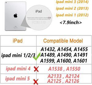 Bonaever Case for iPad Mini, Mini 2, Mini 3 with Kickstand, Heavy Duty Shockproof Protective Cover with Stylus Pen Blue Blue