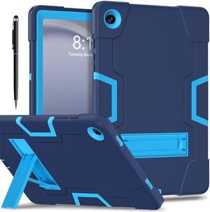 BONAEVER Case for Samsung Galaxy Tab A9 Plus 10.9 inch 2023 Mdoel SM-X210/X216/X218 with Kickstand, Heavy Duty Shockproof Protective Cover with Stylus Pen Navy Blue