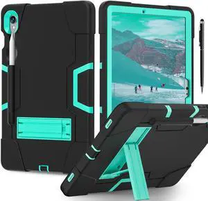 BONAEVER Case for Samsung Galaxy Tab S9 11 inch/S9 FE 5G 10.9 inch 2023/S10 FE 10.9" 2025 with Kickstand, Heavy Duty Shockproof Protective Cover with Pencil Holder, Stylus Pen Green