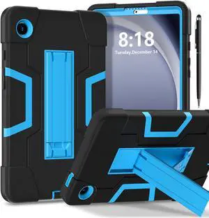 BONAEVER Case for Samsung Galaxy Tab A9 8.7 Inch 2023 SM-X110/X115/X117 with Kickstand, Heavy Duty Shockproof Protective Cover with Stylus Pen Blue